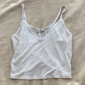 Tilly's White Ribbed Camisole Top